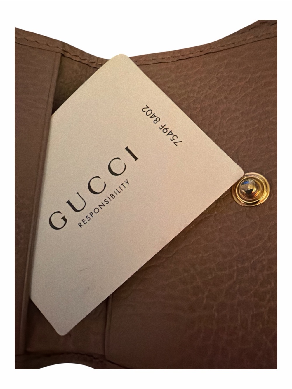 Gucci Nude Beige Textured Leather Petite GG Marmont Trifold Mini Wallet Italy - Picture 4 of 5